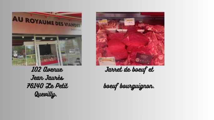 Jarret de boeuf et boeuf bourguignon. 